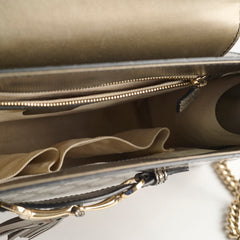 Gucci Large Emily Chain Shoulder Guccissima Patent Leather Bronze