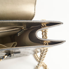 Gucci Large Emily Chain Shoulder Guccissima Patent Leather Bronze