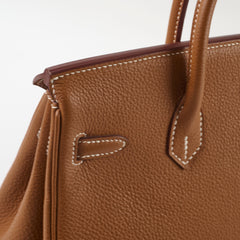 Hermes Birkin 25 Gold Togo GHW X stamp