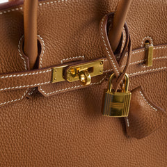 Hermes Birkin 25 Gold Togo GHW X stamp