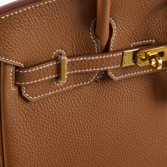 Hermes Birkin 25 Gold Togo GHW X stamp