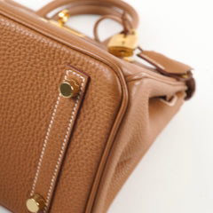 Hermes Birkin 25 Gold Togo GHW X stamp