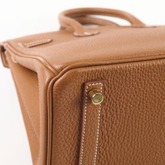 Hermes Birkin 25 Gold Togo GHW X stamp