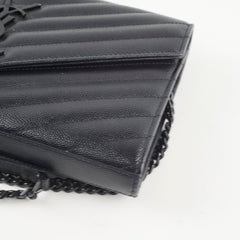 Saint Laurent Cassandre Evelope Wallet On Chain Black