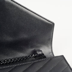 Saint Laurent Cassandre Evelope Wallet On Chain Black