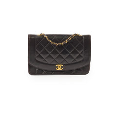 Chanel Vintage Lambskin Medium Diana Black