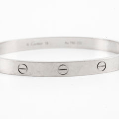 Cartier Love Bracelet Classic Model White Gold Size 19