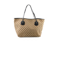 Gucci Black Trim Canvas GG Tote