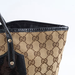 Gucci Black Trim Canvas GG Tote