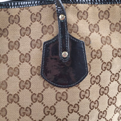 Gucci Black Trim Canvas GG Tote