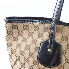 Gucci Black Trim Canvas GG Tote