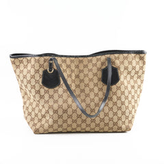 Gucci Black Trim Canvas GG Tote