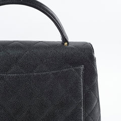 Chanel Vintage Kelly Black Caviar Top Handle