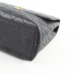 Chanel Vintage Kelly Black Caviar Top Handle