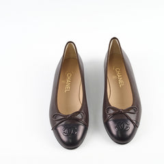Chanel Ballet Flats Chocolate Brown Size 38