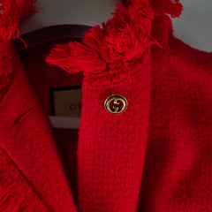 Gucci Ladies Red Wool Coat Size 36