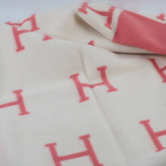 Hermes Avalon Baby Blanket Pink White
