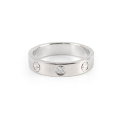Cartier Love Ring Small Model One Damond White Gold Size 51