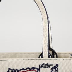 Dior Large Book Tote Navy Red Cream Maps