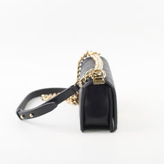 Chanel Small Boy Caviar Chevron Black