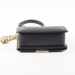 Chanel Small Boy Caviar Chevron Black