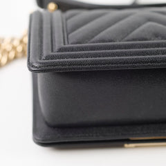 Chanel Small Boy Caviar Chevron Black