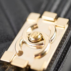 Chanel Small Boy Caviar Chevron Black