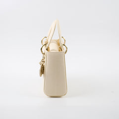 Dior Lizard Mini Lady Dior Cream