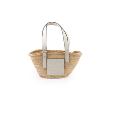 Loewe Small Raffia Basket Bag White