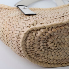 Loewe Small Raffia Basket Bag White