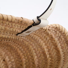 Loewe Small Raffia Basket Bag White