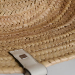 Loewe Small Raffia Basket Bag White
