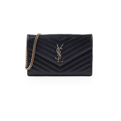 Saint Laurent Cassandre Envelope Wallet On Chain Black