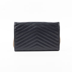 Saint Laurent Cassandre Envelope Wallet On Chain Black