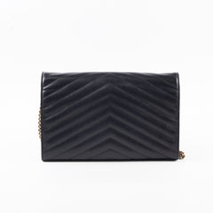 Saint Laurent Cassandre Envelope Wallet On Chain Black
