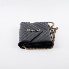 Saint Laurent Cassandre Envelope Wallet On Chain Black