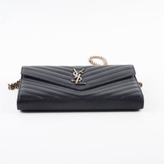 Saint Laurent Cassandre Envelope Wallet On Chain Black