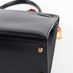 Hermes Kelly 32 Black Box Calf GHW - W in circle (1993)