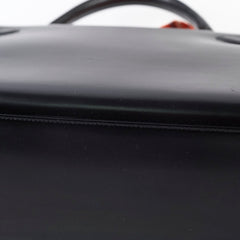 Hermes Kelly 32 Black Box Calf GHW - W in circle (1993)