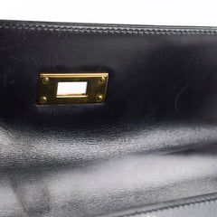 Hermes Kelly 32 Black Box Calf GHW - W in circle (1993)
