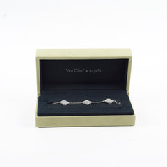 Van Cleef & Arpels Vintage 5 Motifs Alhambra Mother of Pearl Bracelet White Gold