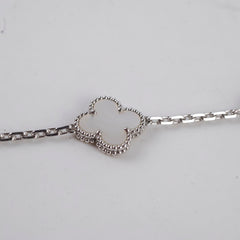 Van Cleef & Arpels Vintage 5 Motifs Alhambra Mother of Pearl Bracelet White Gold