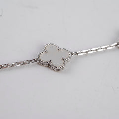 Van Cleef & Arpels Vintage 5 Motifs Alhambra Mother of Pearl Bracelet White Gold