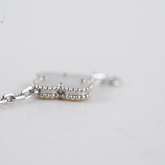 Van Cleef & Arpels Vintage 5 Motifs Alhambra Mother of Pearl Bracelet White Gold