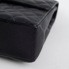 Chanel Vintage Caviar Single Flap Jumbo Black 9 Series