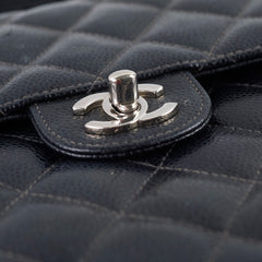 Chanel Vintage Caviar Single Flap Jumbo Black 9 Series