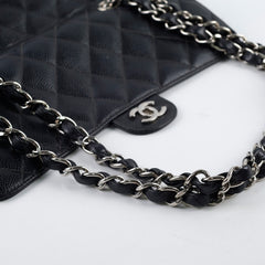 Chanel Vintage Caviar Single Flap Jumbo Black 9 Series