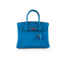 Hermes Birkin 30 Togo Blue Zanzibar A Stamp