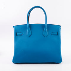 Hermes Birkin 30 Togo Blue Zanzibar A Stamp