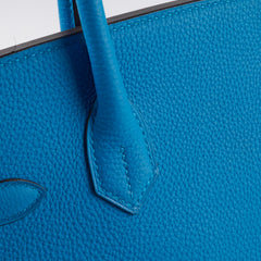 Hermes Birkin 30 Togo Blue Zanzibar A Stamp